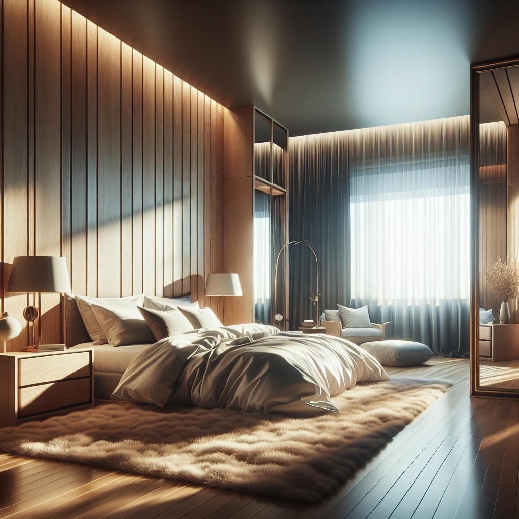 AI-generated image for: a realistic modern bedroom, cinematic