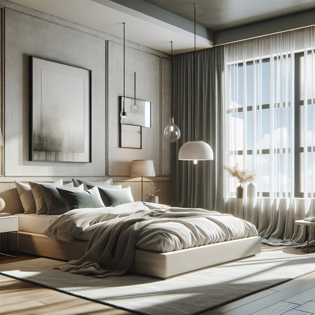 AI-generated image for: a realistic modern bedroom, cinematic