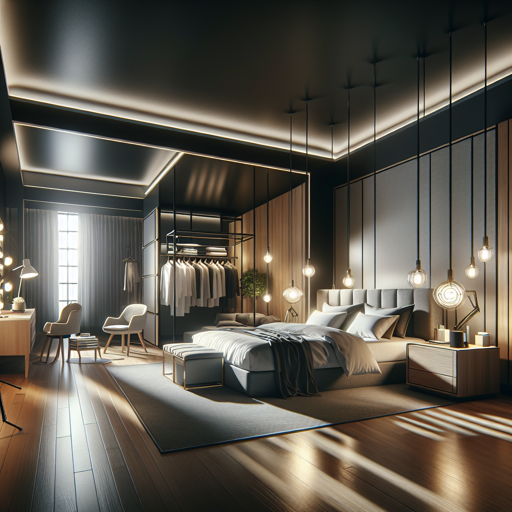 AI-generated image for: a realistic modern bedroom, cinematic