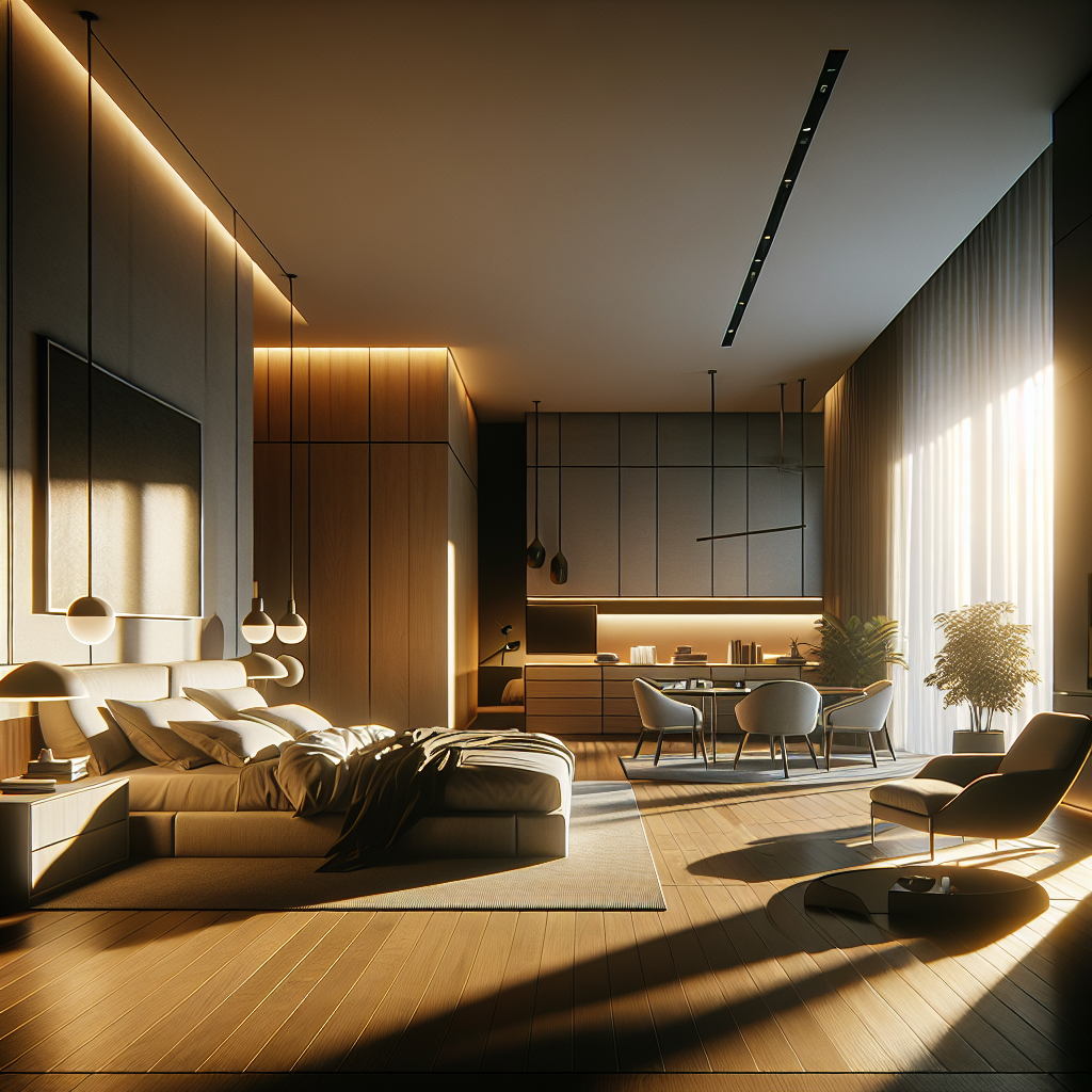 AI-generated image for: a realistic modern bedroom, cinematic