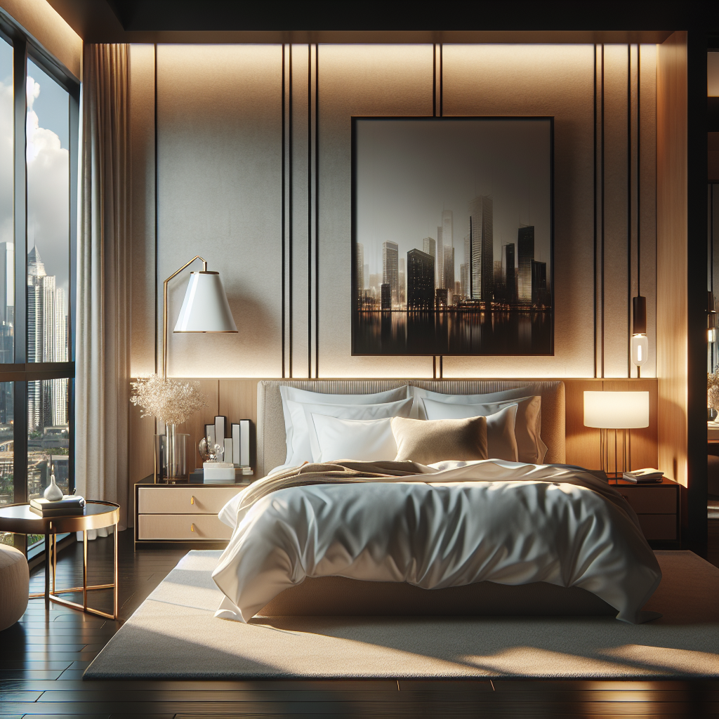 AI-generated image for: a realistic modern bedroom, cinematic