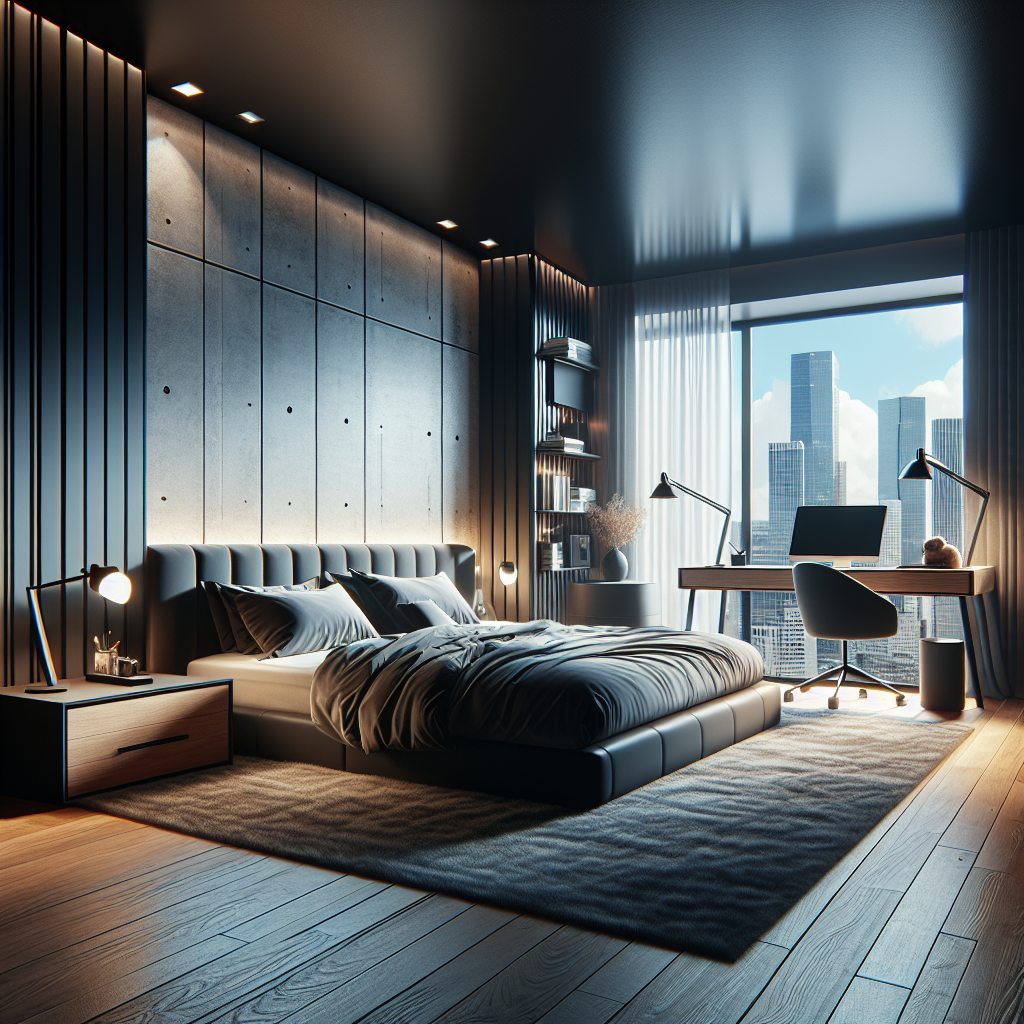 AI-generated image for: a realistic modern bedroom, cinematic